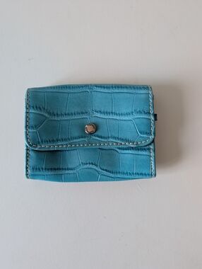 Tommy Hilfiger Blue Small Women's Wallet with Turtle Snap Coin Pouch
